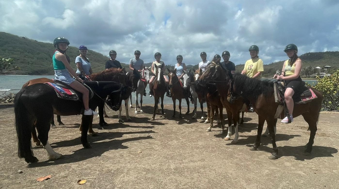 DN Colleges Group students in St Lucia on horses