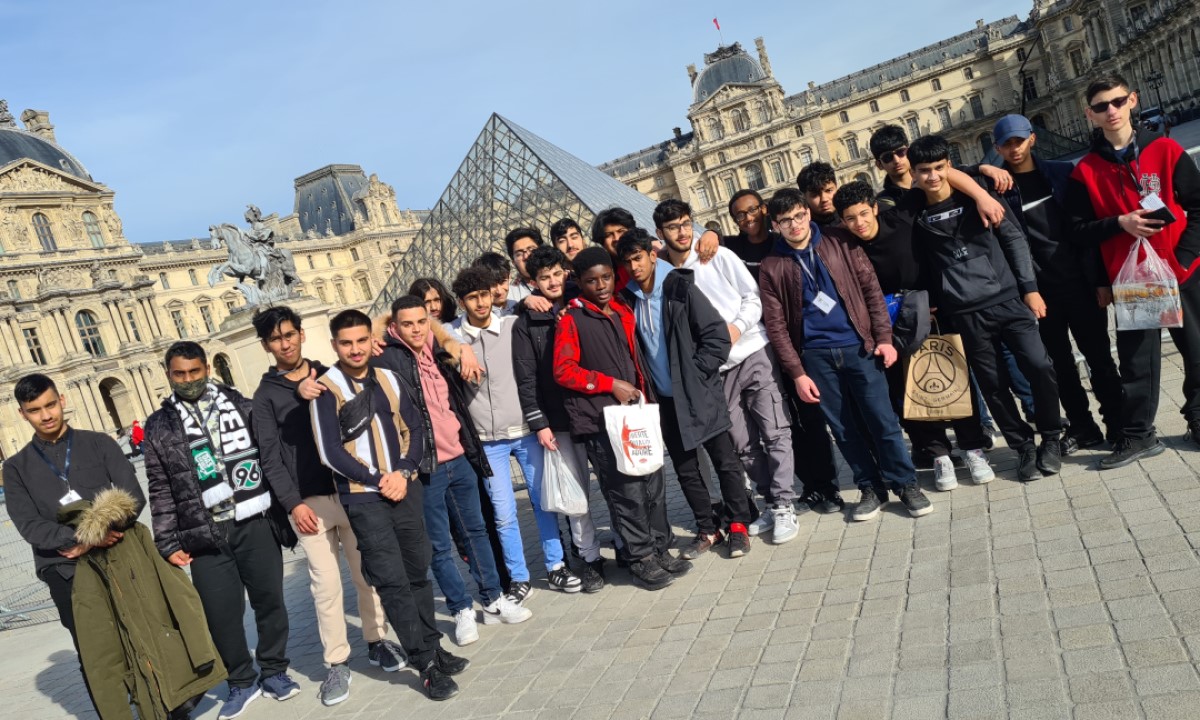 Burnage Academy for Boys pupils at the Louvre museum in Paris